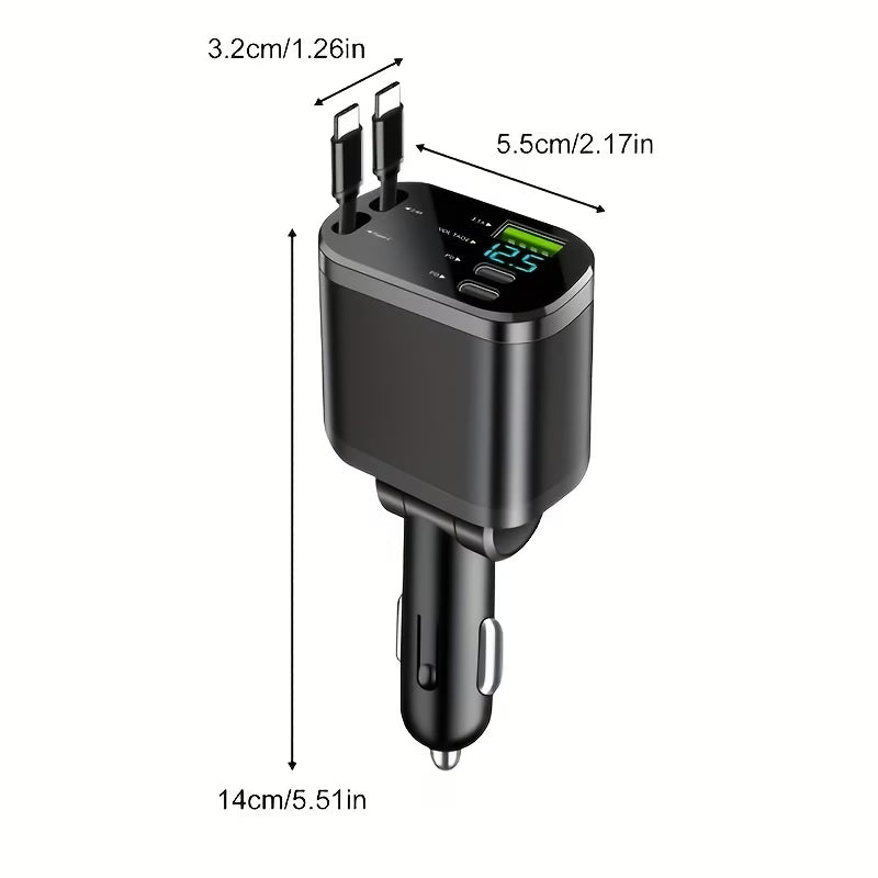120W Fast Retractable Car Charger