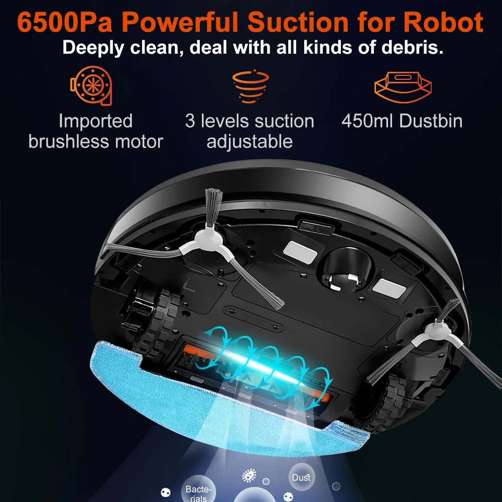 ABIR X9 Robot Vacuum – Laser Lidar, 6500Pa, Dual UV