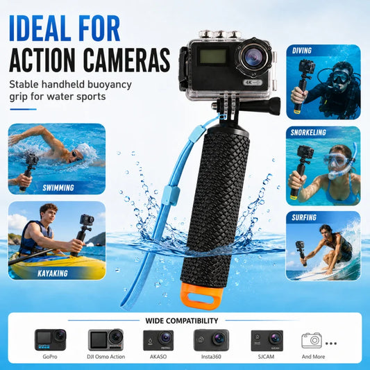 Floating Waterproof Selfie Stick for Action Cameras
