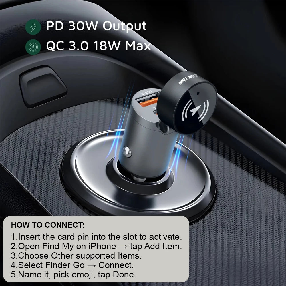 Dual Fast Port Car Charger with Car Tracker - Worldwide Coverage
