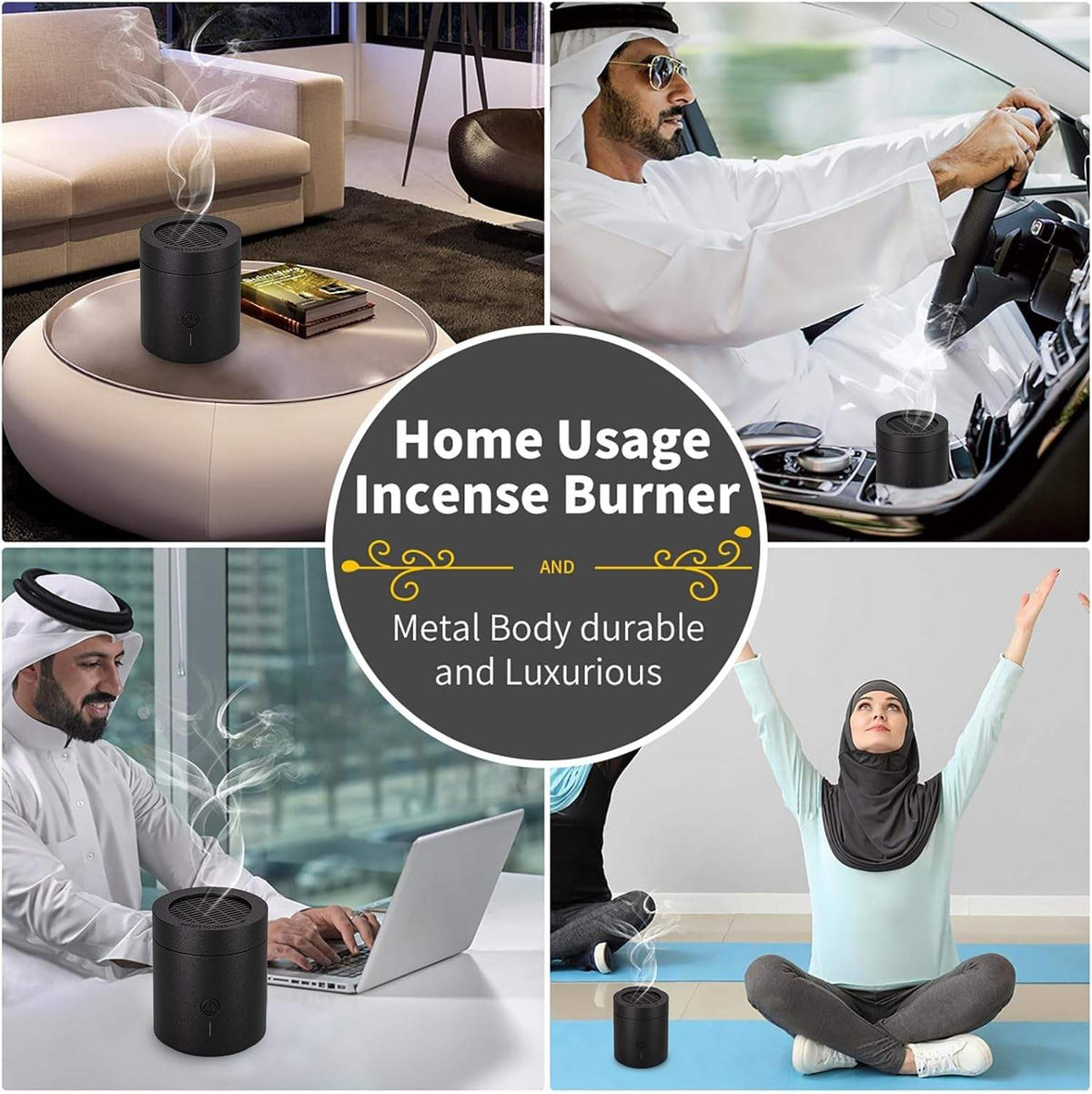 Rotating Flip Lid Electric Incense Burner