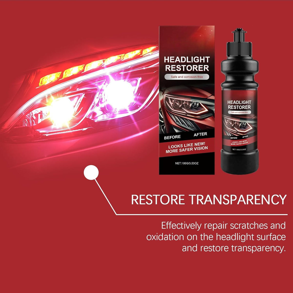 Headlight Repair Fluid & Scratch Remover