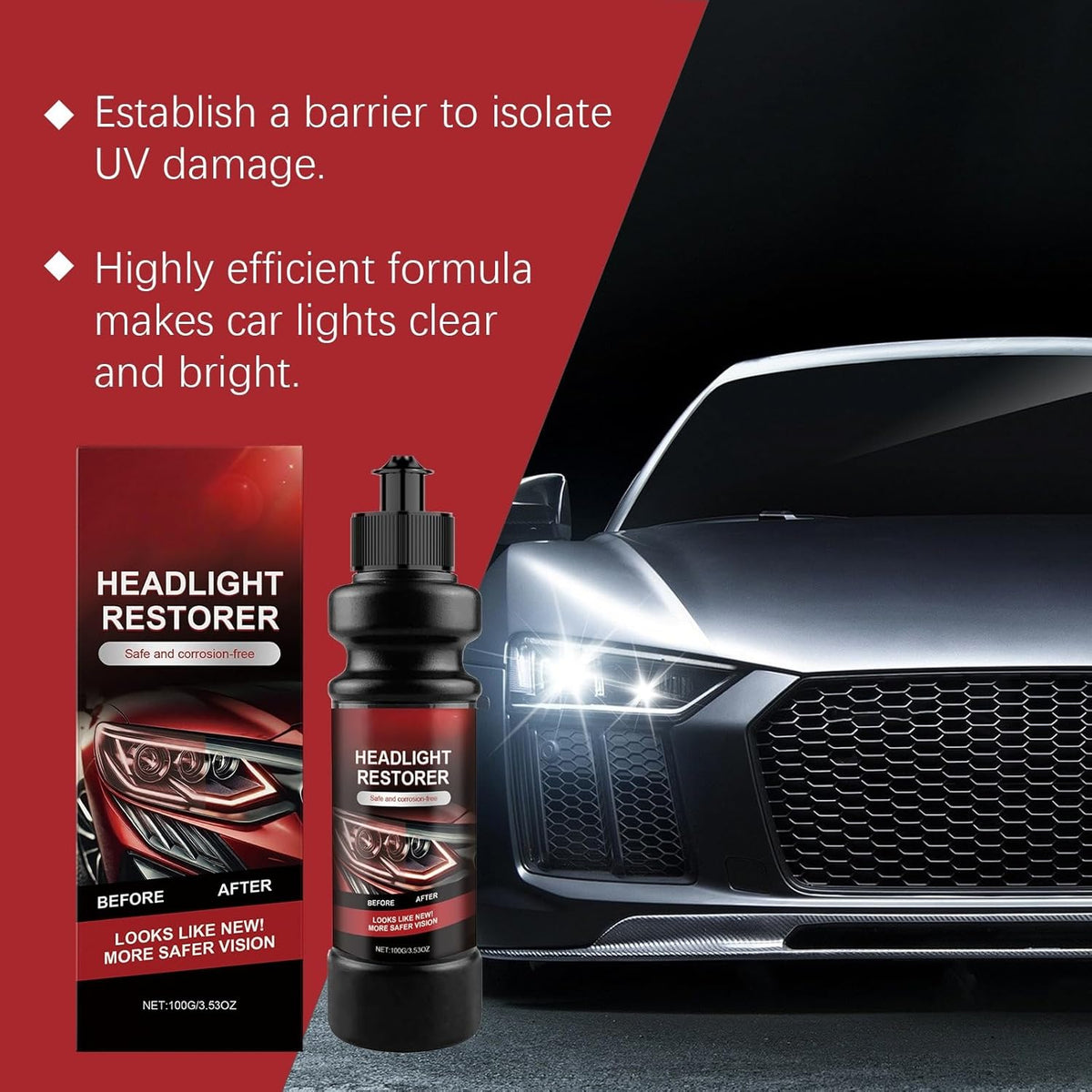 Headlight Repair Fluid & Scratch Remover