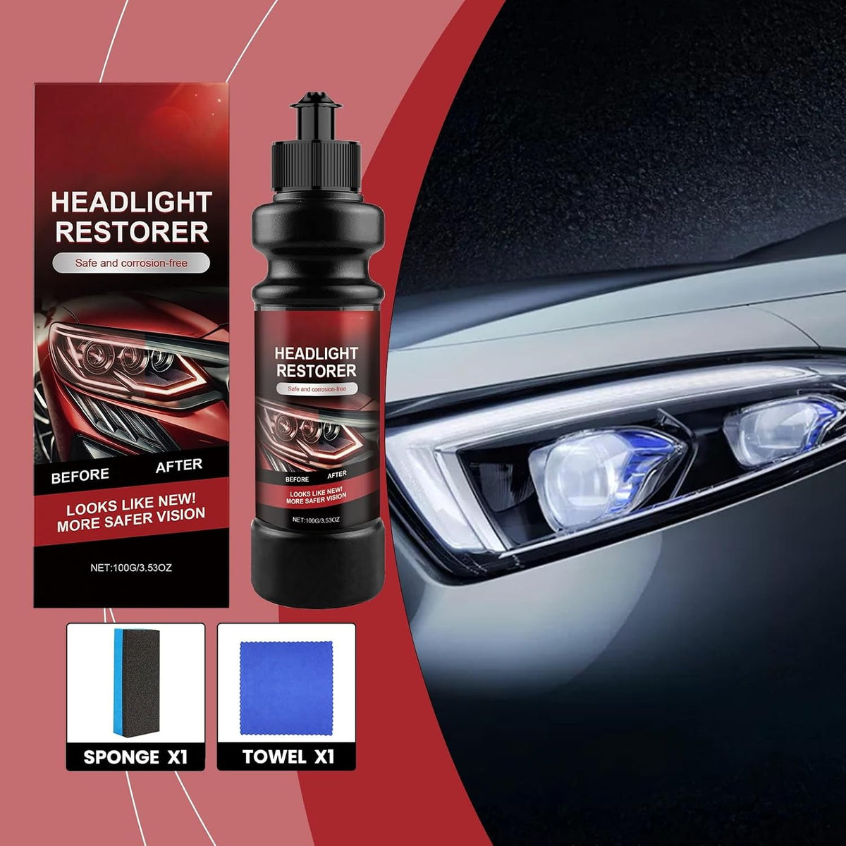 Headlight Repair Fluid & Scratch Remover
