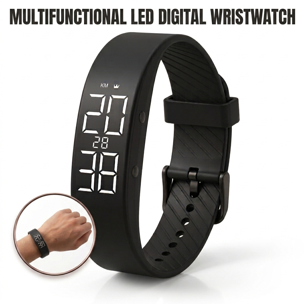 Multifunctional LED Digital Wristwatch