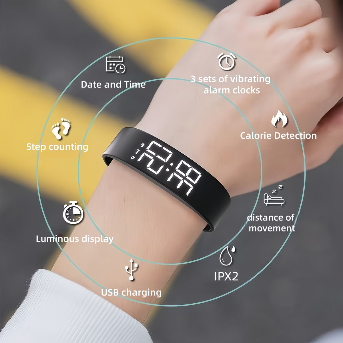 Multifunctional LED Digital Wristwatch
