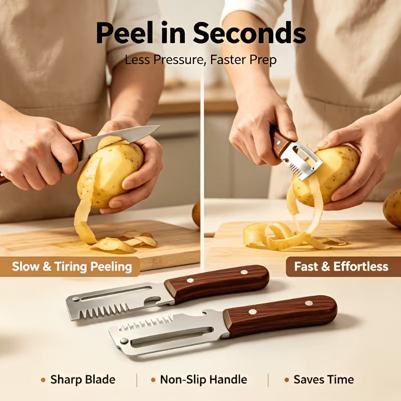 2pcs Multifunctional Stainless Steel Vegetable Peeler