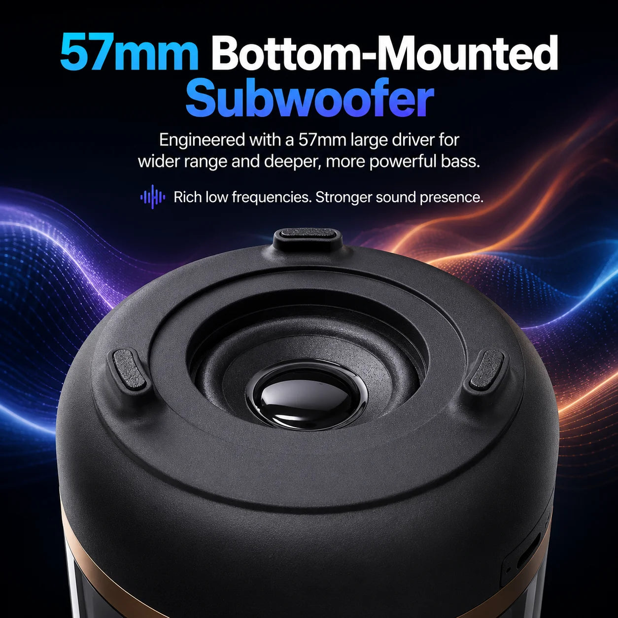 Portable Wireless Soundbar – Bluetooth 5.0 with LED