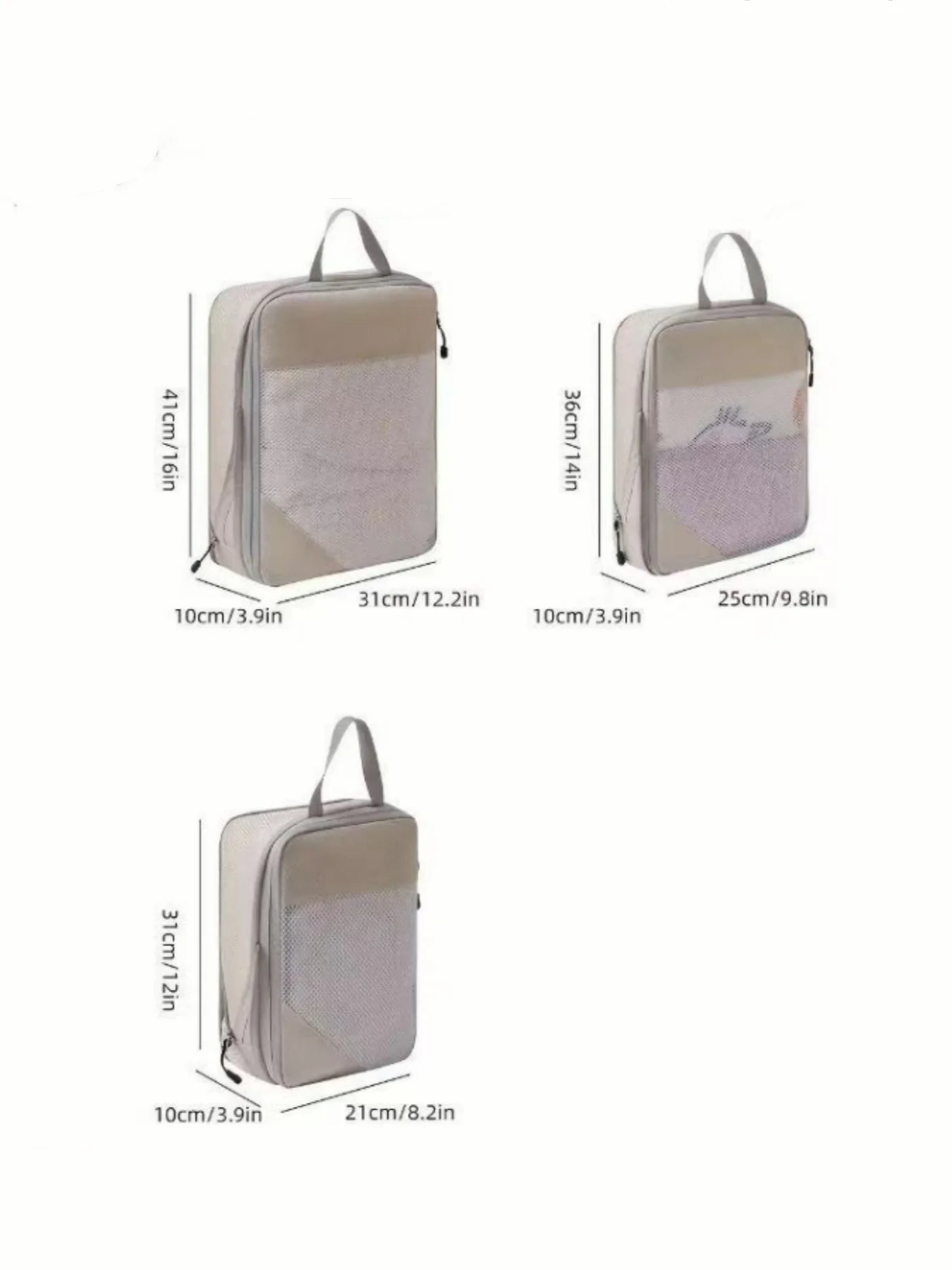 3-Piece Compressible Packing Cubes – Waterproof Travel Organizer Set