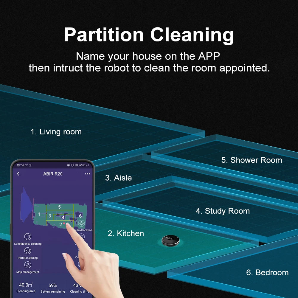 ABIR X8 Robot Vacuum – Laser Navigation, Multi-Floor Mapping