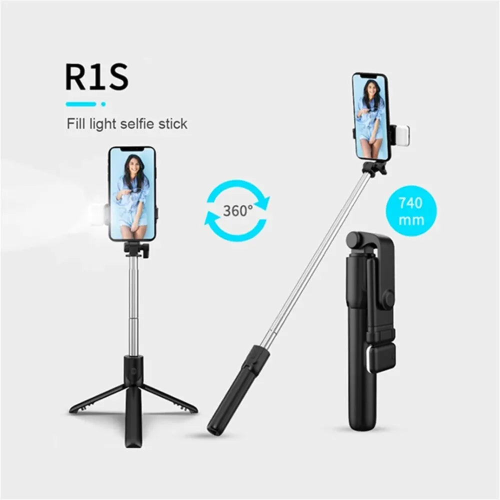 Selfie Stick Tripod with Beauty LED Light – Bluetooth Remote