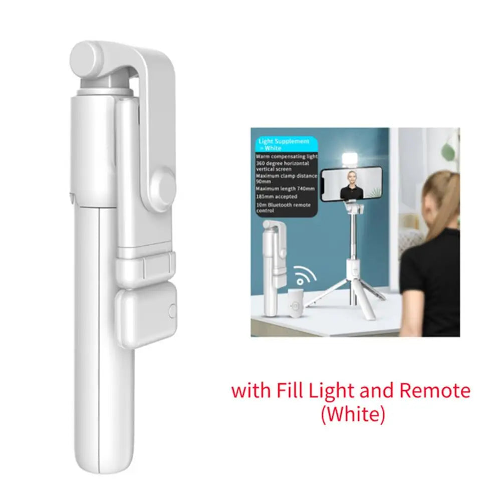 Selfie Stick Tripod with Beauty LED Light – Bluetooth Remote