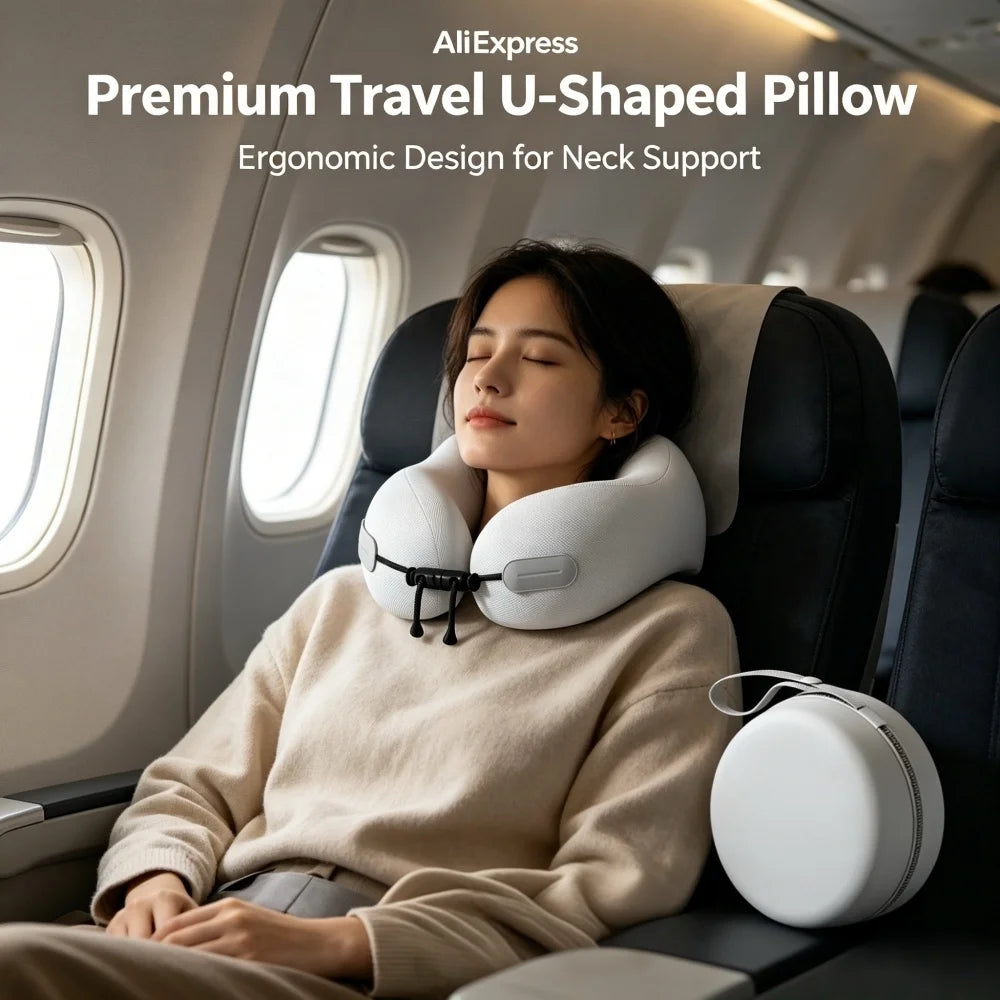 U-Shaped Memory Foam Travel Neck Pillow