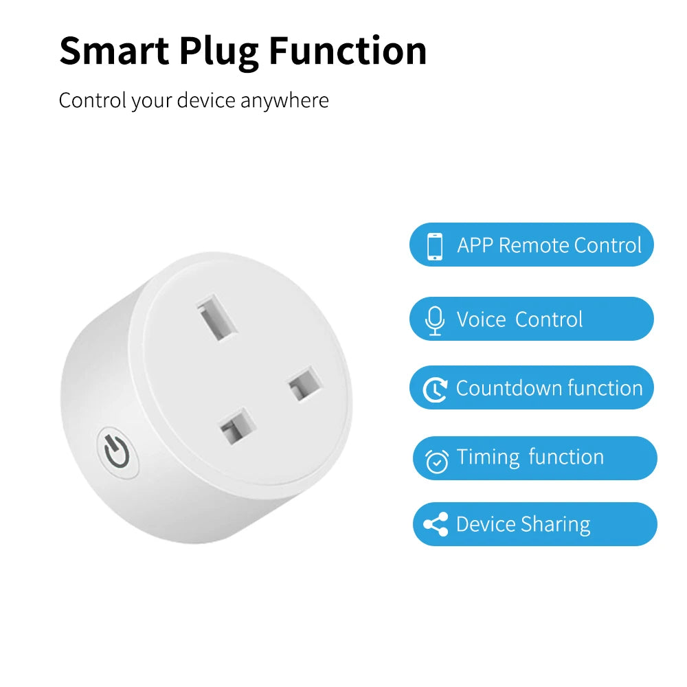20A Smart WiFi Socket – Tuya, Energy Monitoring