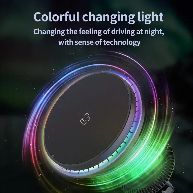 Magnetic Car Wireless Charger – RGB, MagSafe Compatible