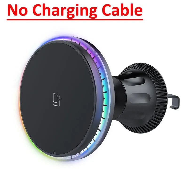 Magnetic Car Wireless Charger – RGB, MagSafe Compatible