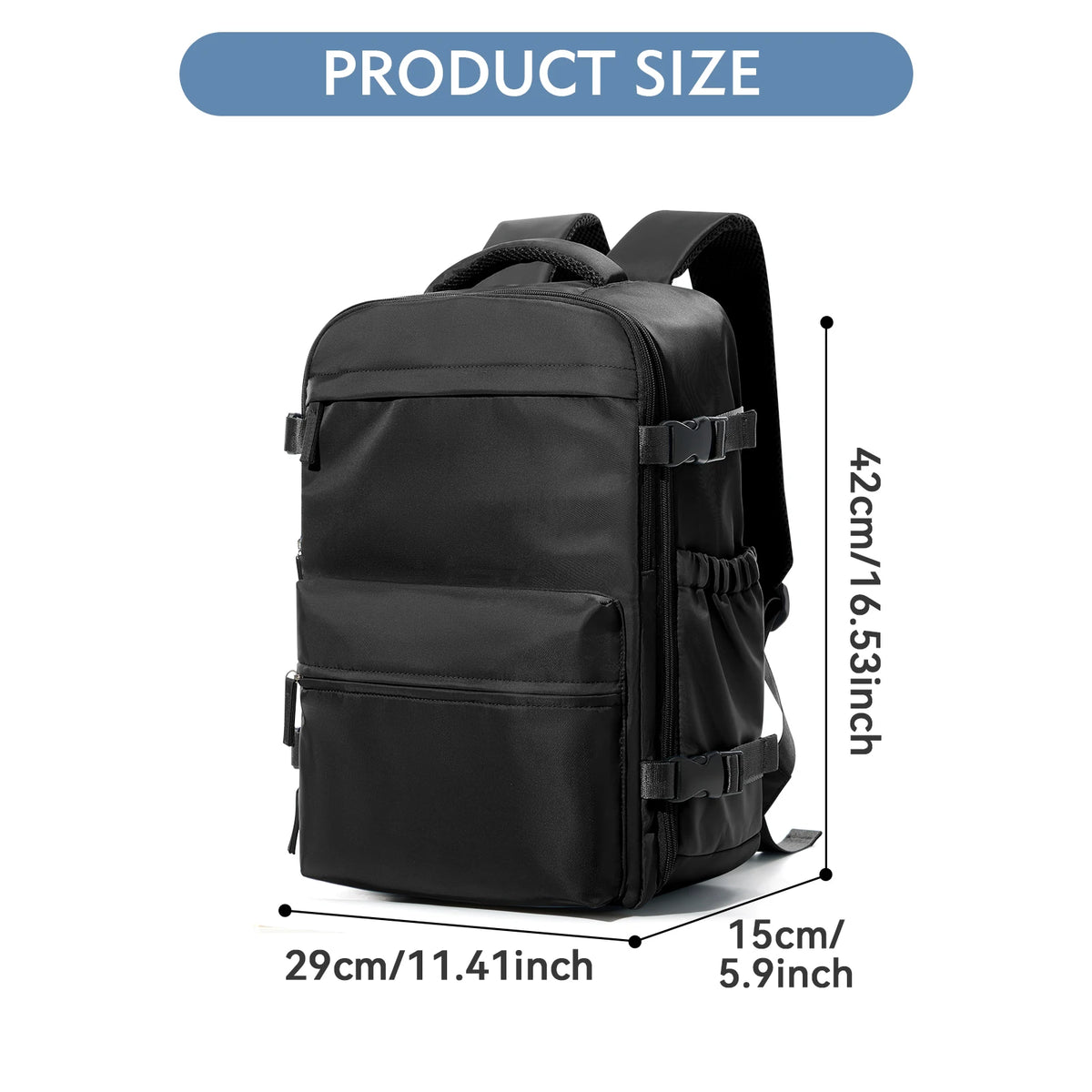 Vacuum Compression Travel Backpack – Expandable Laptop Bag with Space-Saving Design