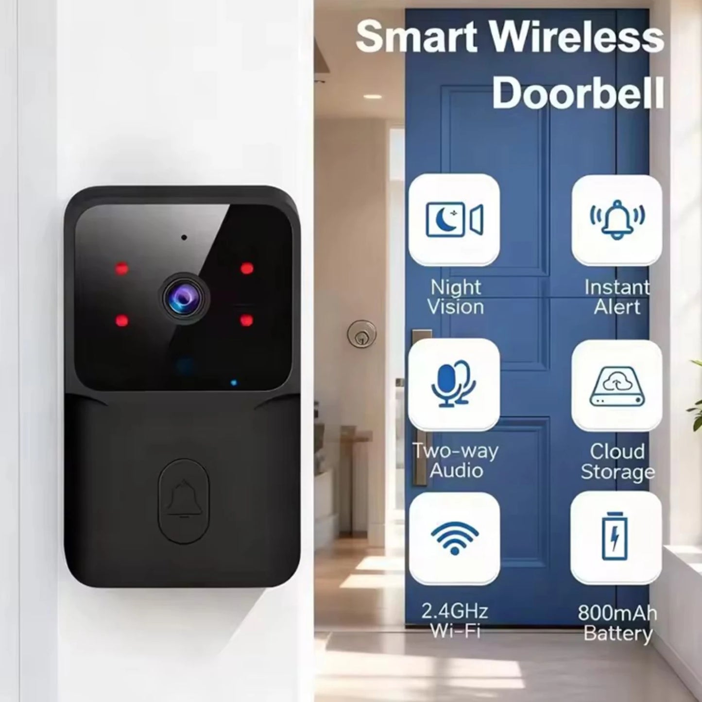 WiFi Video Doorbell – 1080P, Tuya Smart, Waterproof
