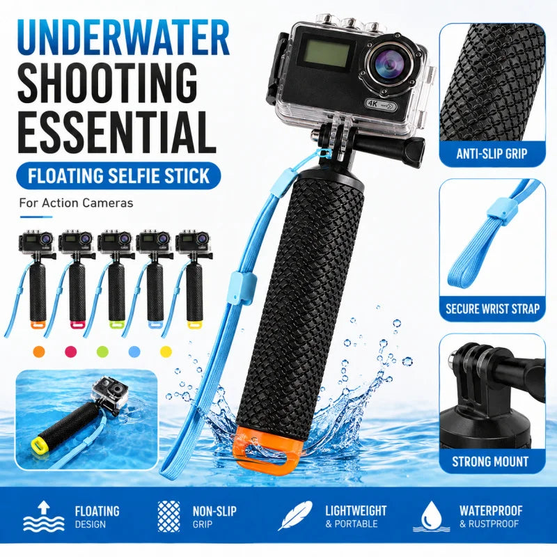 Floating Waterproof Selfie Stick for Action Cameras