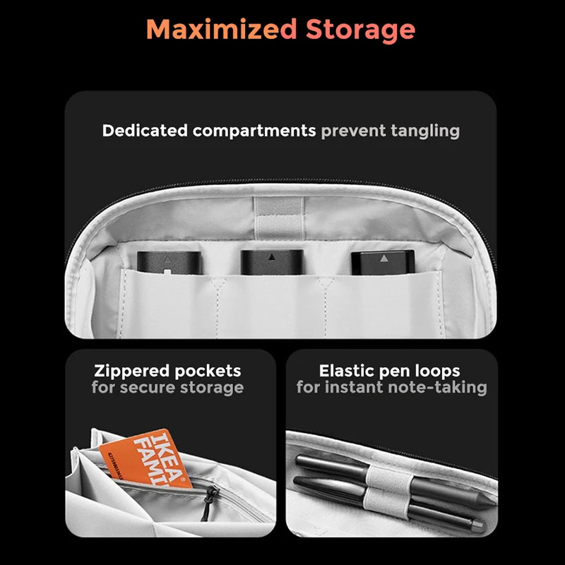 Digital Tech Organizer Pouch – Travel Cable & Charger Storage Bag