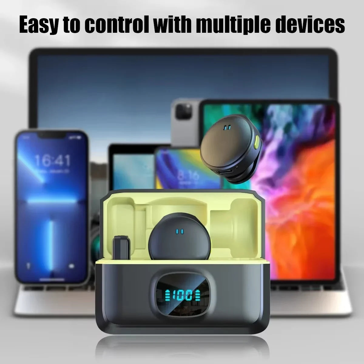 2.4GHz Wireless Lavalier Microphone – Magnetic with Charging Case