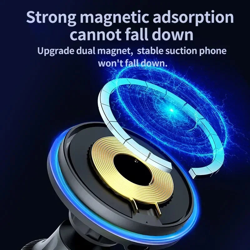 Magnetic Car Wireless Charger – RGB, MagSafe Compatible