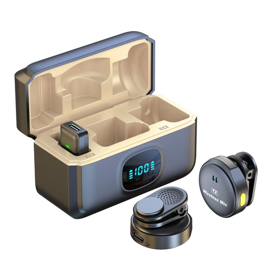 2.4GHz Wireless Lavalier Microphone – Magnetic with Charging Case