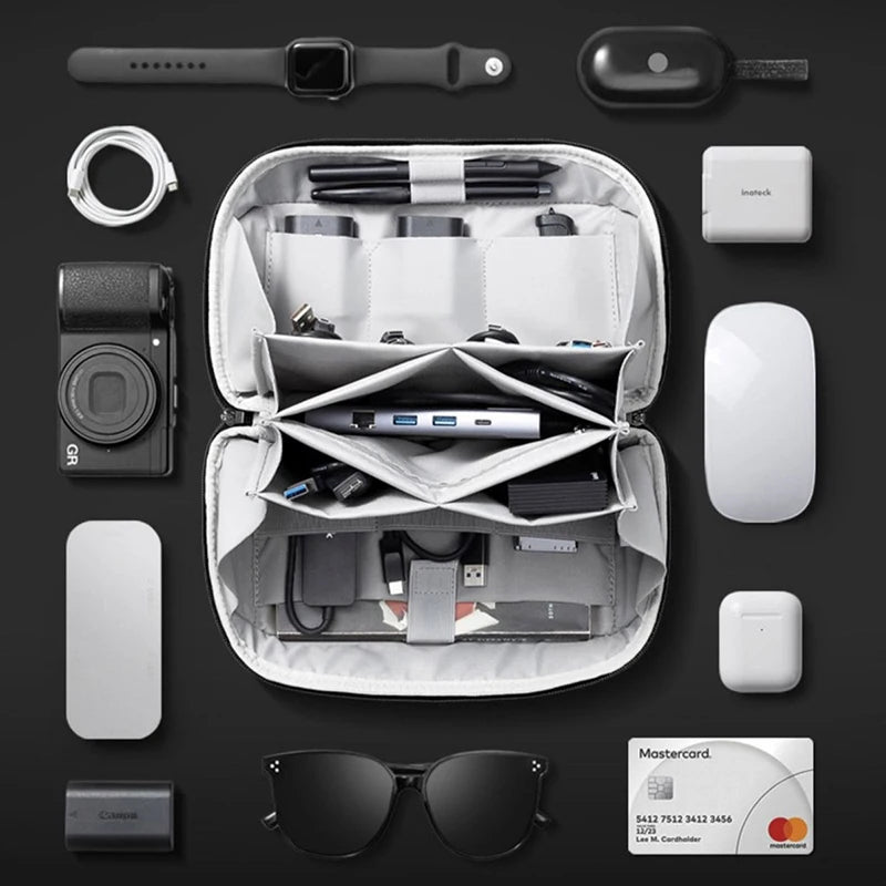 Digital Tech Organizer Pouch – Travel Cable & Charger Storage Bag