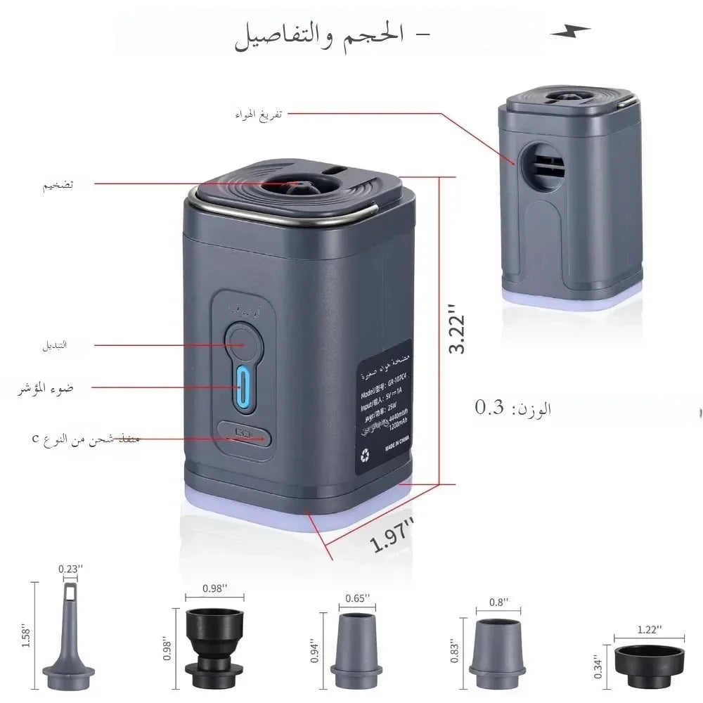 Mini Portable Air Pump – USB Rechargeable Vacuum Bag Inflator/Deflator