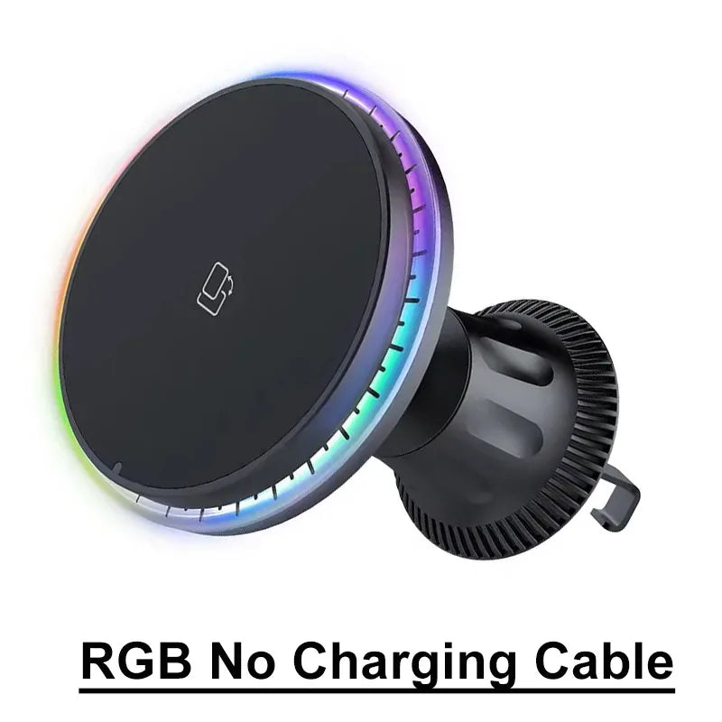 Magnetic Car Wireless Charger – RGB, MagSafe Compatible