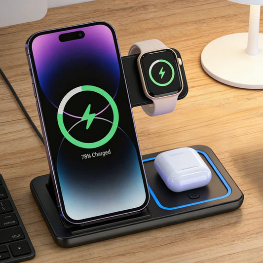 Foldable 3-in-1 Wireless Charging Station