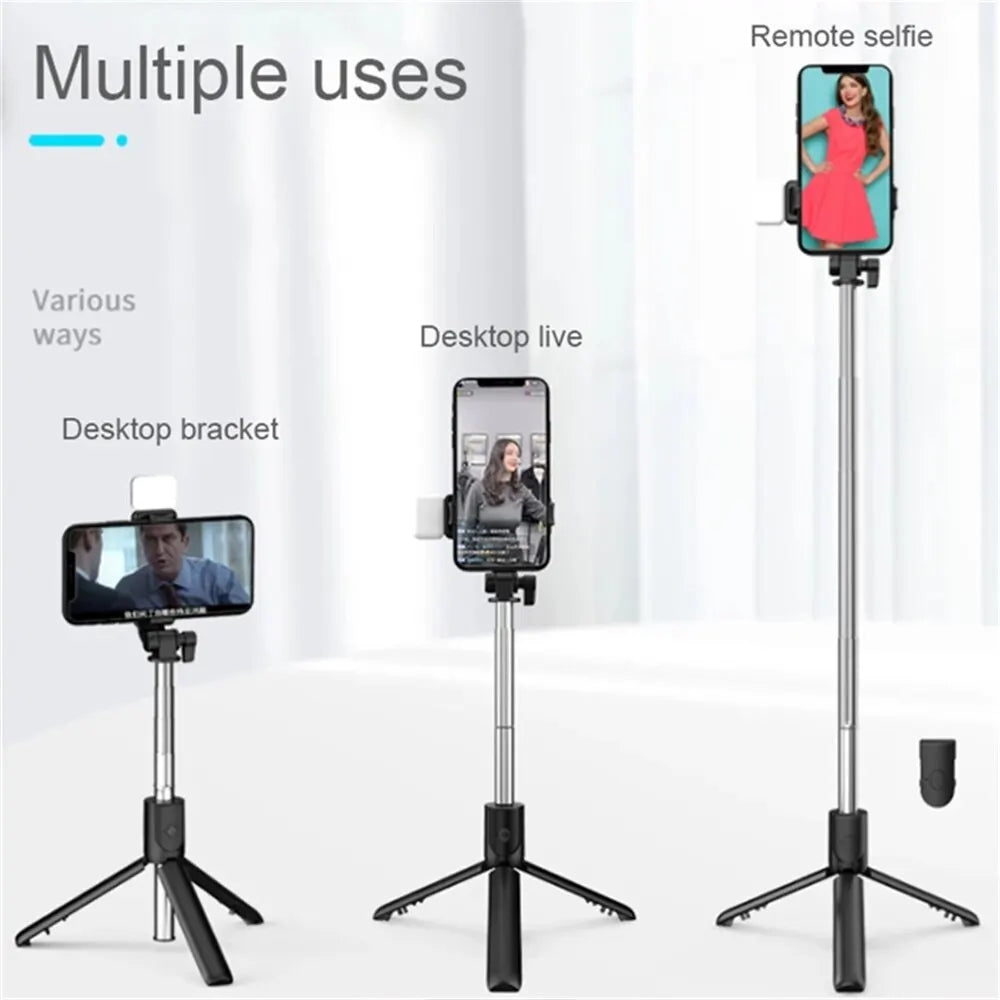 Selfie Stick Tripod with Beauty LED Light – Bluetooth Remote