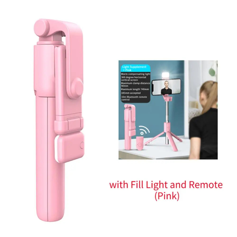 Selfie Stick Tripod with Beauty LED Light – Bluetooth Remote