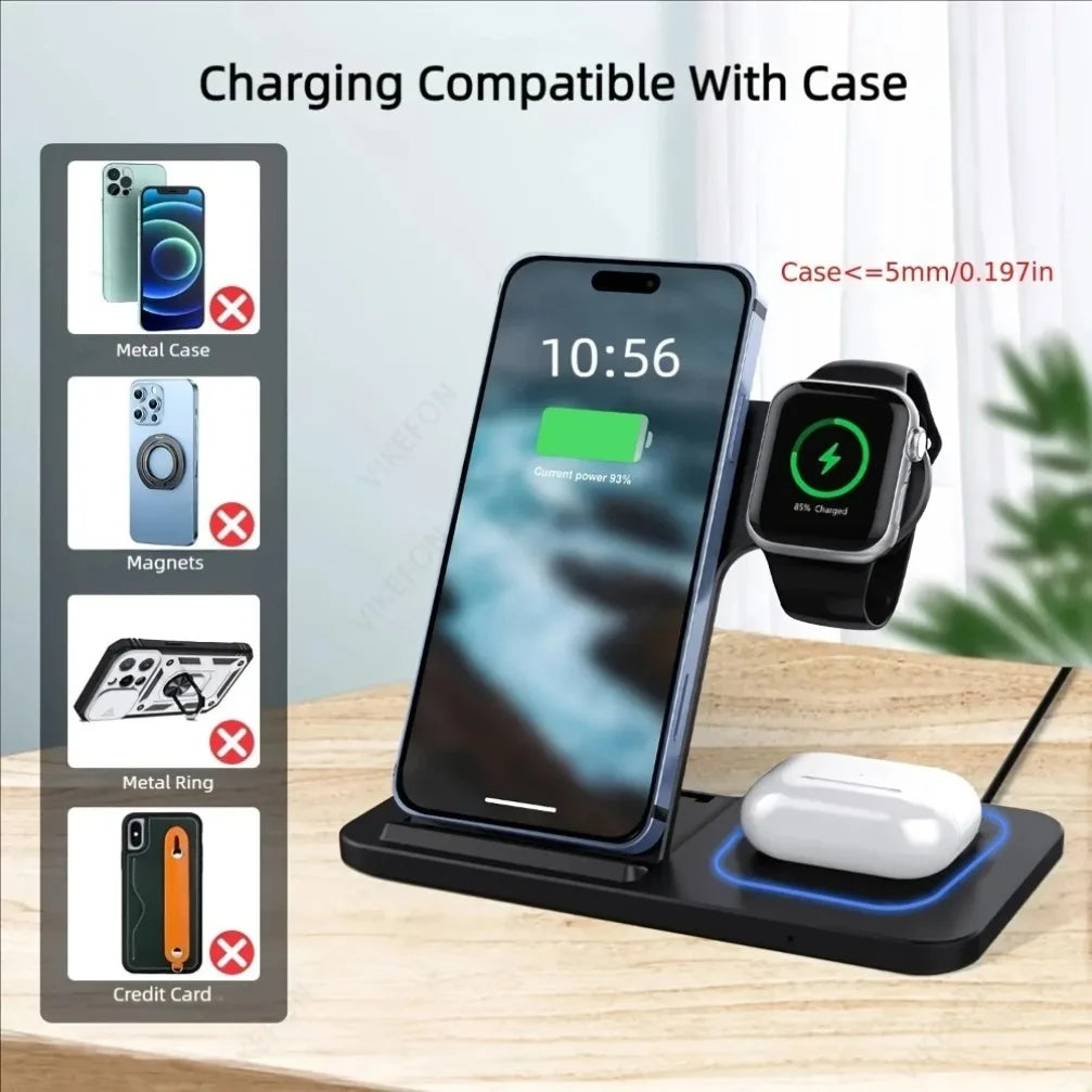 Foldable 3-in-1 Wireless Charging Station