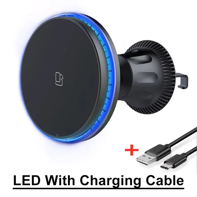 Magnetic Car Wireless Charger – RGB, MagSafe Compatible