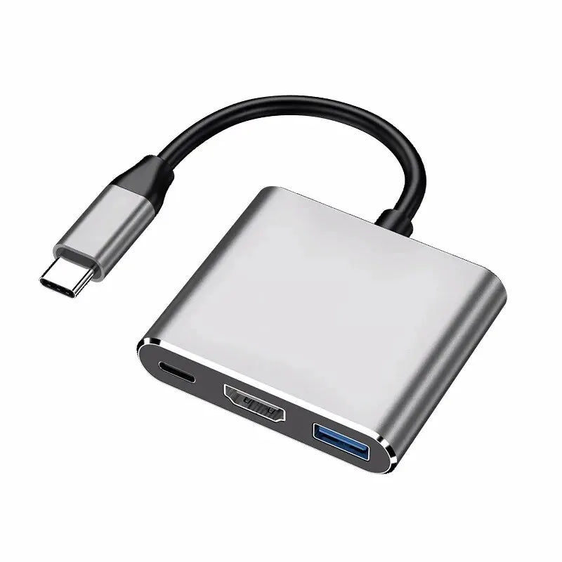 3-in-1 USB-C Hub Adapter – 4K HDMI, USB 3.0