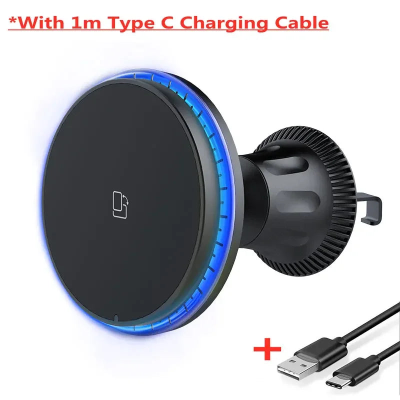 Magnetic Car Wireless Charger – RGB, MagSafe Compatible