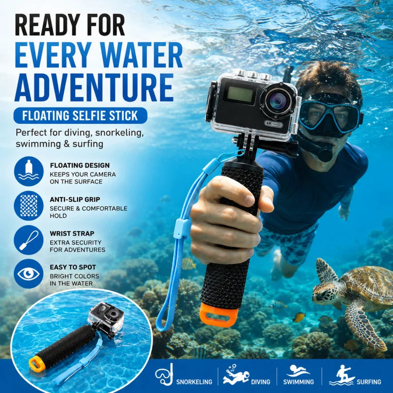 Floating Waterproof Selfie Stick for Action Cameras