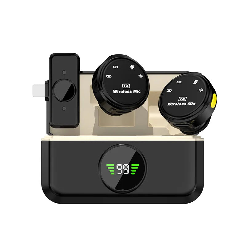 2.4GHz Wireless Lavalier Microphone – Magnetic with Charging Case