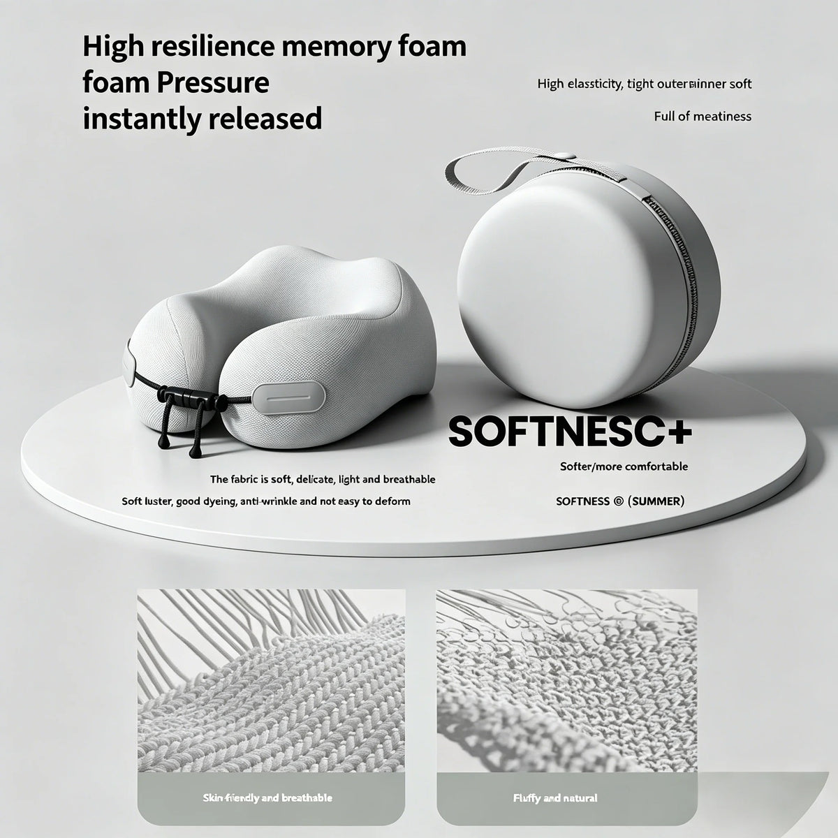 U-Shaped Memory Foam Travel Neck Pillow