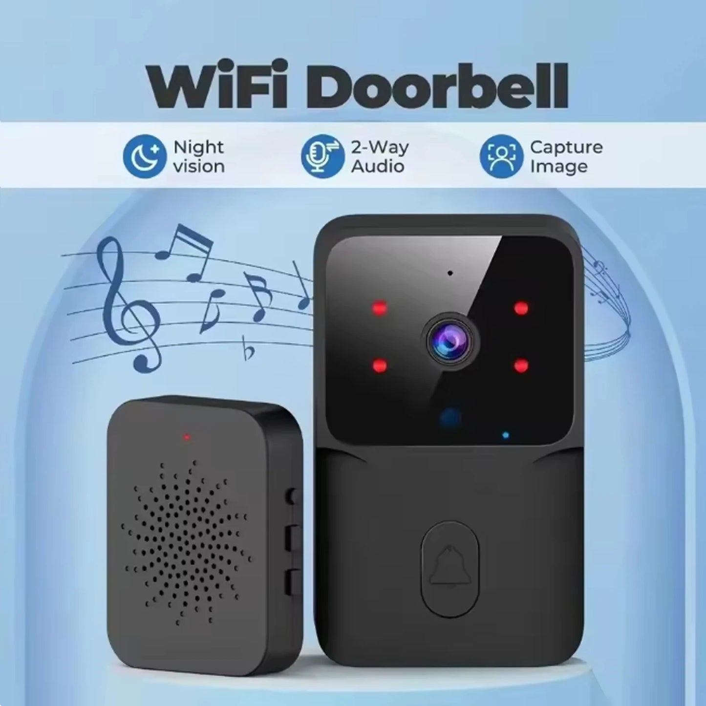 WiFi Video Doorbell – 1080P, Tuya Smart, Waterproof