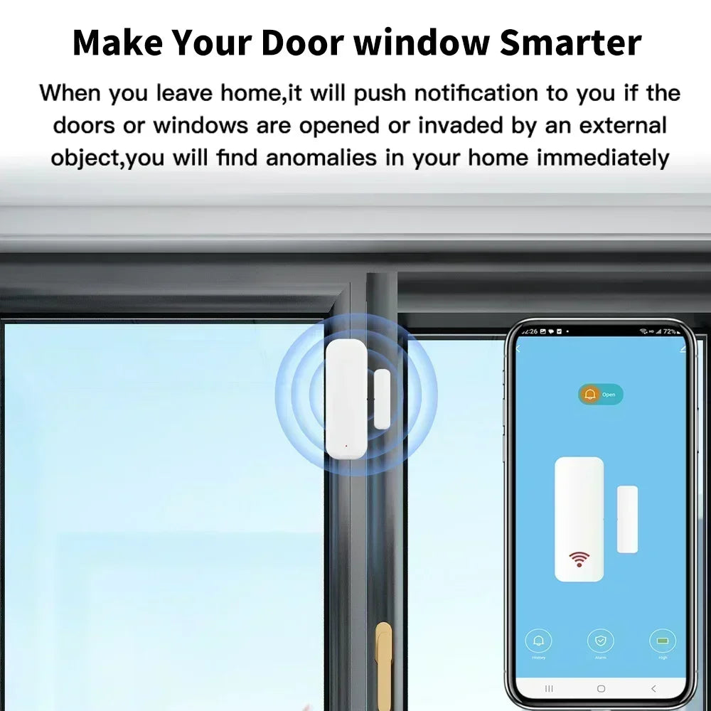 Smart Door & Window Sensor – Tuya WiFi/Zigbee