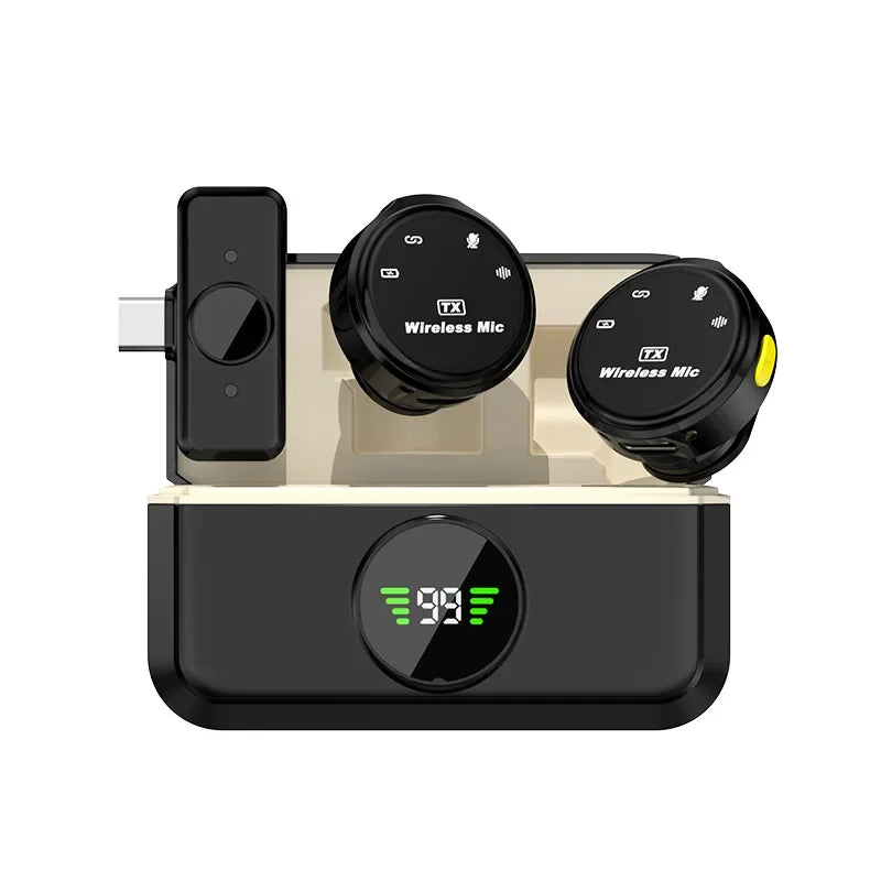 2.4GHz Wireless Lavalier Microphone – Magnetic with Charging Case