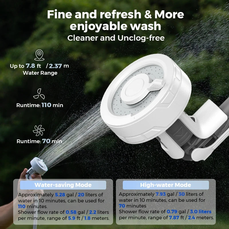 FLEXTAIL Portable Camping Shower – Rechargeable IPX7 Waterproof Outdoor Shower Pump