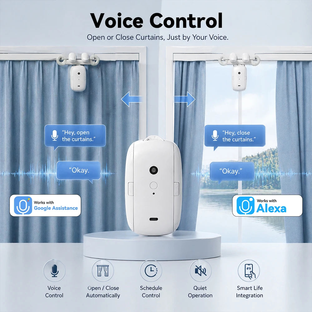 Smart Curtain Robot – Zigbee 3.0, Voice & App Control