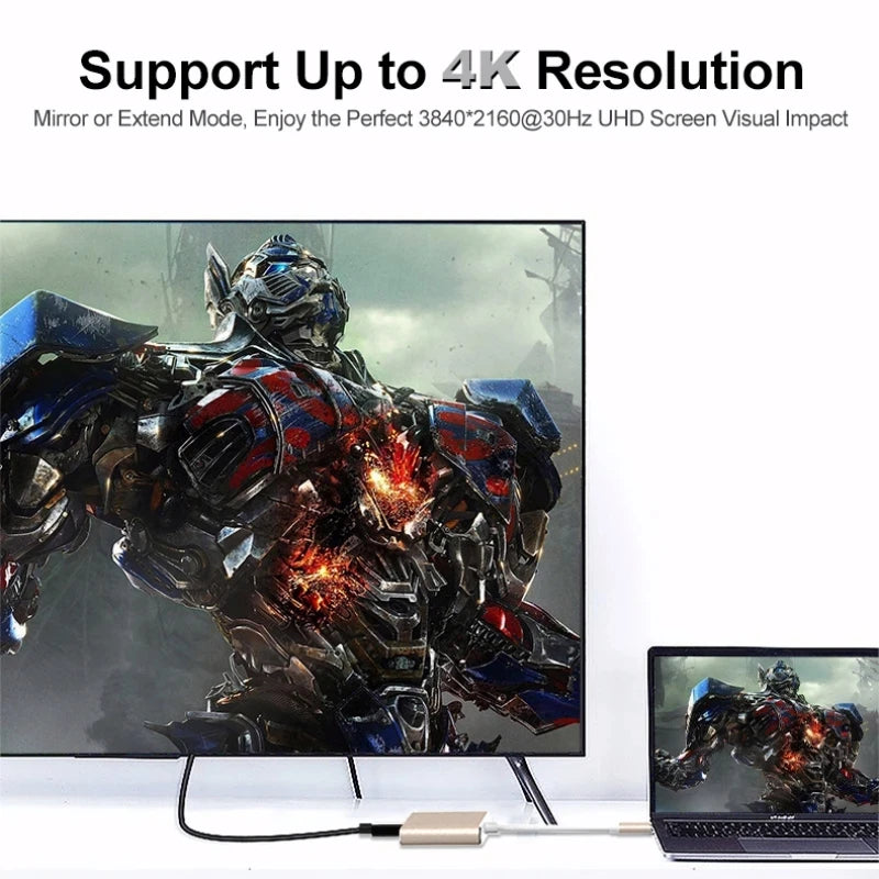 3-in-1 USB-C Hub Adapter – 4K HDMI, USB 3.0