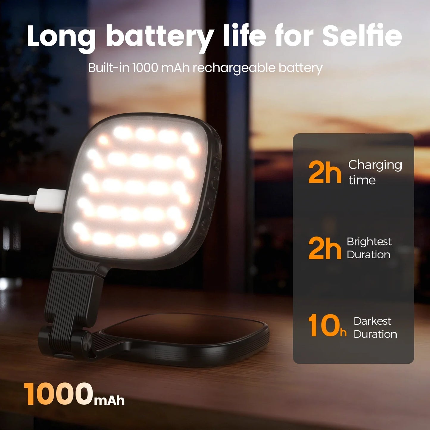 Magnetic LED Selfie Light with Mirror – MagSafe Compatible